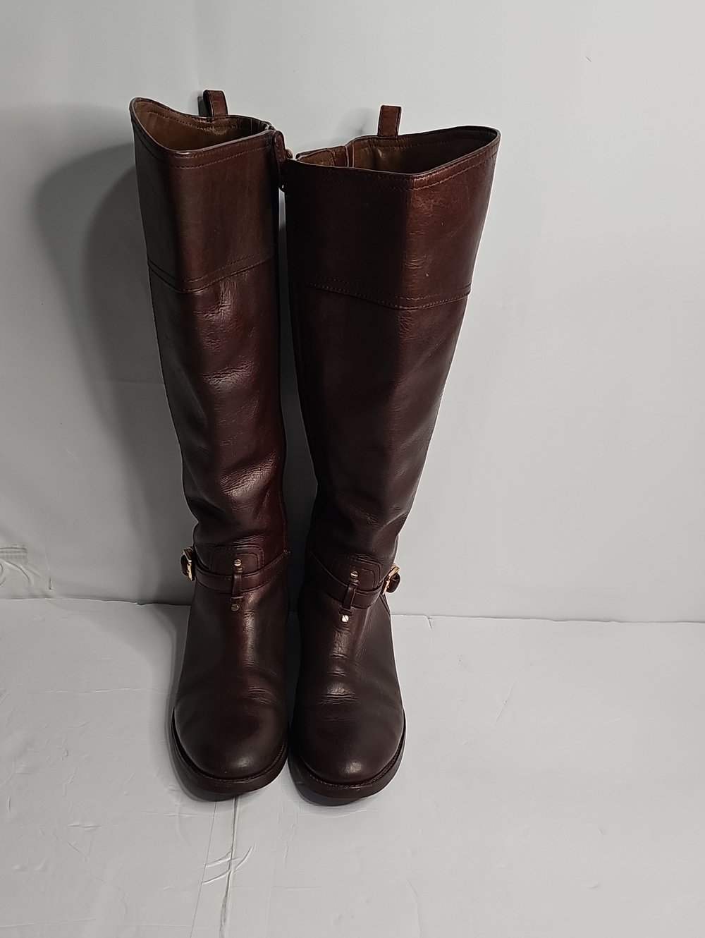 Tory Burch  Simone Dark Brown Leather Over-the-Knee Riding Boots.
